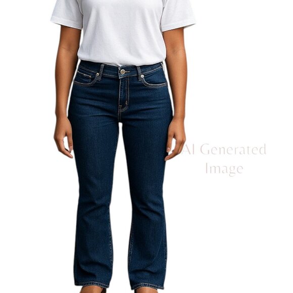 PAIGE LAUREL CANYON Low Rise Bootcut  Pockets Denim  Blue Jeans Women Size 27 - Picture 1 of 10